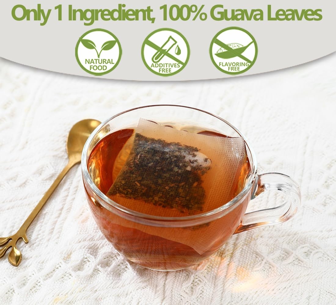 Premium 100 Guava Leaf Tea Bags, Made with 100% Natural Guava Leaves, No Additiv