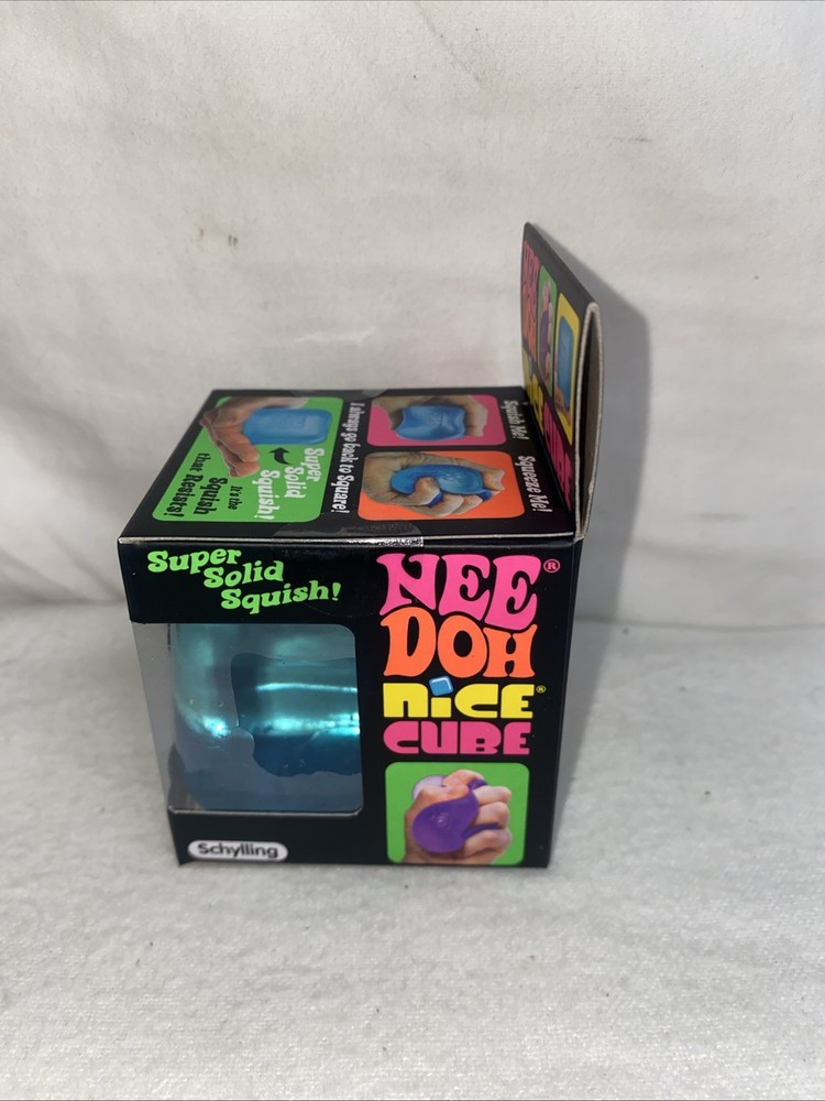 Nee Doh Nice Cube - Super Solid Squish! BLUE, Brand New