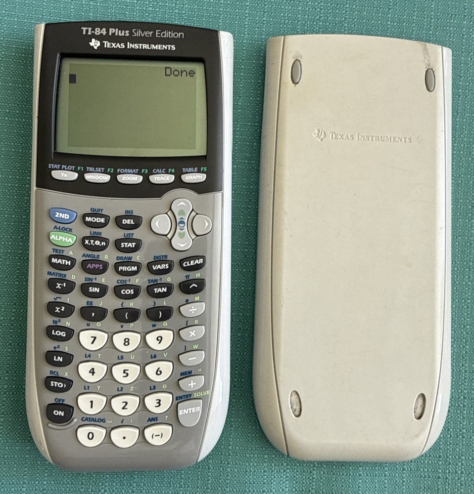 Texas Instruments TI-84 Plus Silver Edition Graphing Calculator w/ Cover Tested