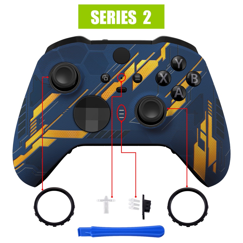 Faceplate Top Shell & Accent Rings Custom for Xbox One Elite Series 2 Controller