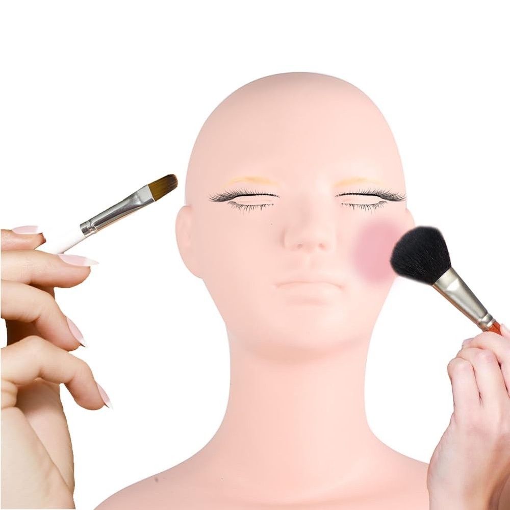 Multi Function Makeup Practice Model, Esthetics Soft Mannequin Head with Shoulde