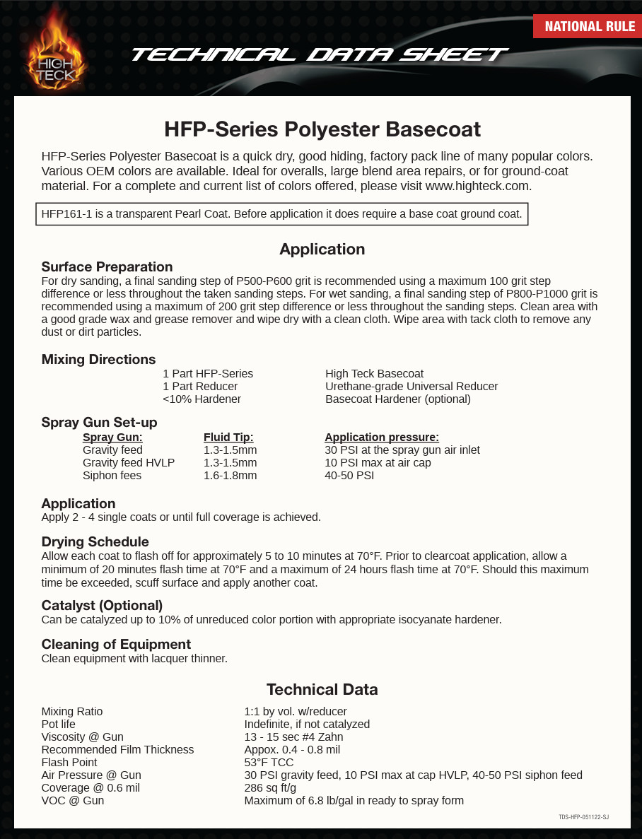 HIGH TECK GM 8624 Frost White Automotive Basecoat GALLON HFP150 WA8624 U8624