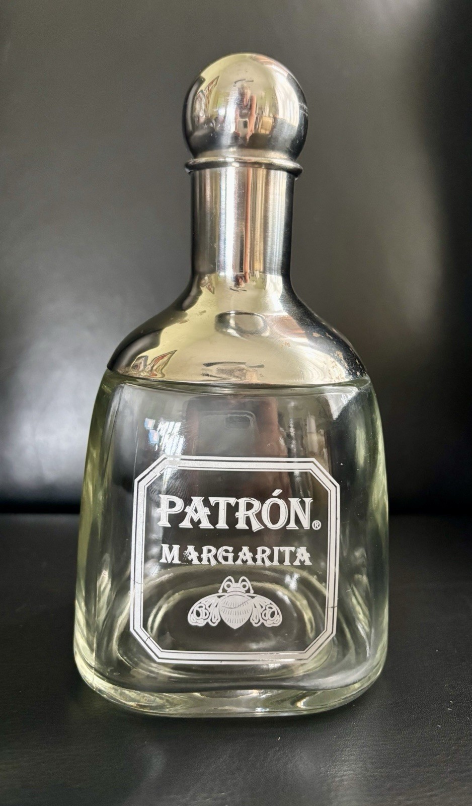 PATRON Tequila Margarita Cocktail Martini Shaker Glass & SS Bottle