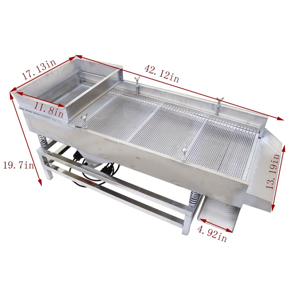 New Electric Linear Vibrating Screen 5mm Sieve Deck Shaker One Layer Two Motor