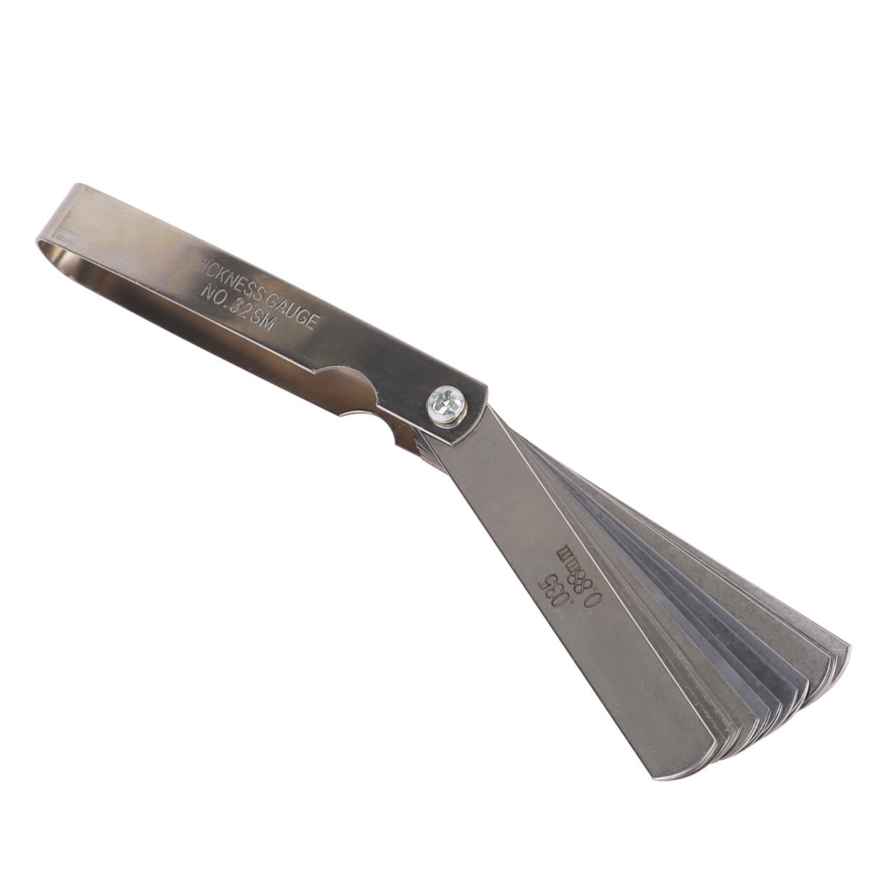 32 Blade Feeler Filler Gauge Spark Plug Gap Metric Imperial Measuring Brass Tool