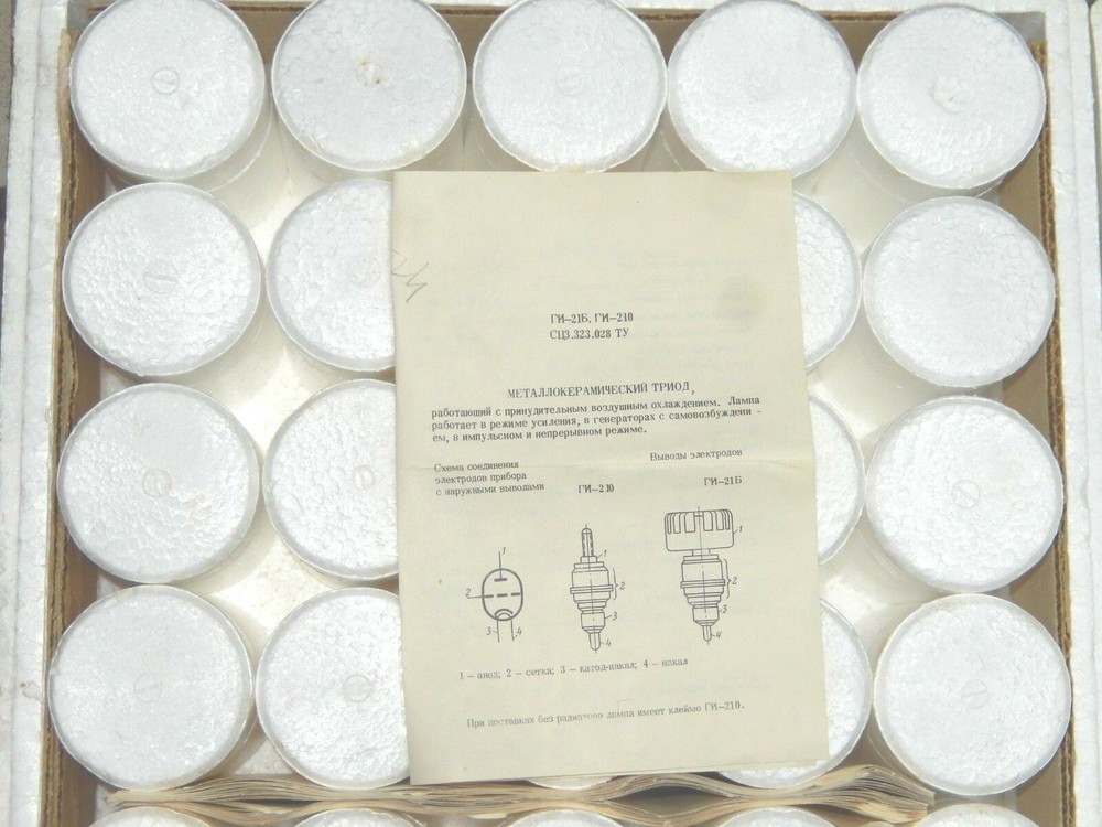GI-21B/ GI21B HF GENERATOR TRIODE TUBE NOS in BOX /OTK/RHOMBUS QTY-4