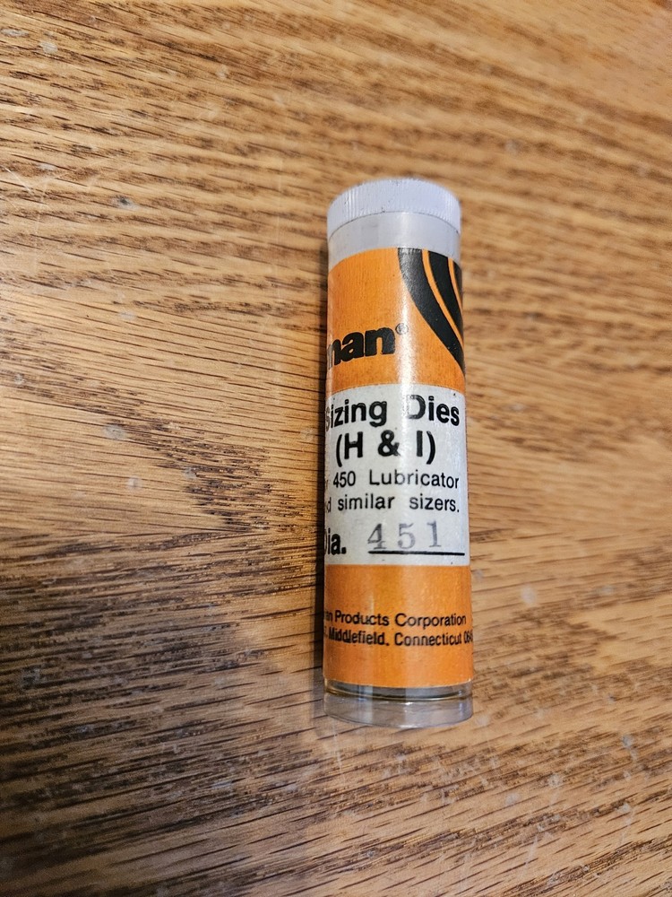 Lyman #451 Lube & Size Die + Case