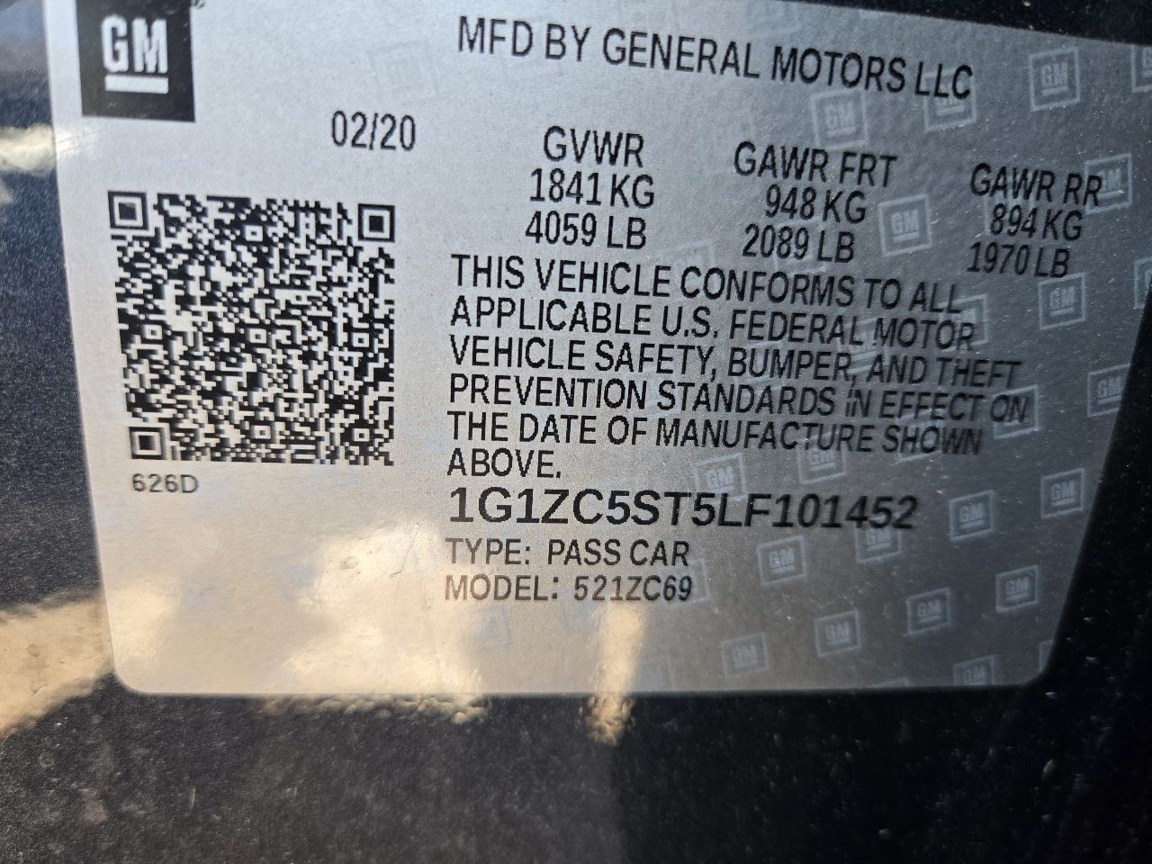 2019-2024 Chevy Malibu Front Dash Mounted Display