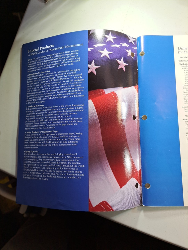 Federal Precision Dimensional Measuring Instruments Gaging Catalog 910 Color