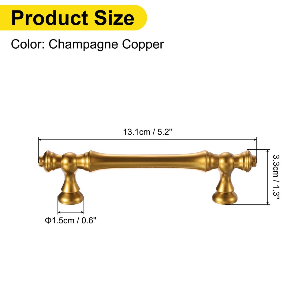 6Pack Kitchen Cabinet Handles, Drawer Pulls Champagne Copper