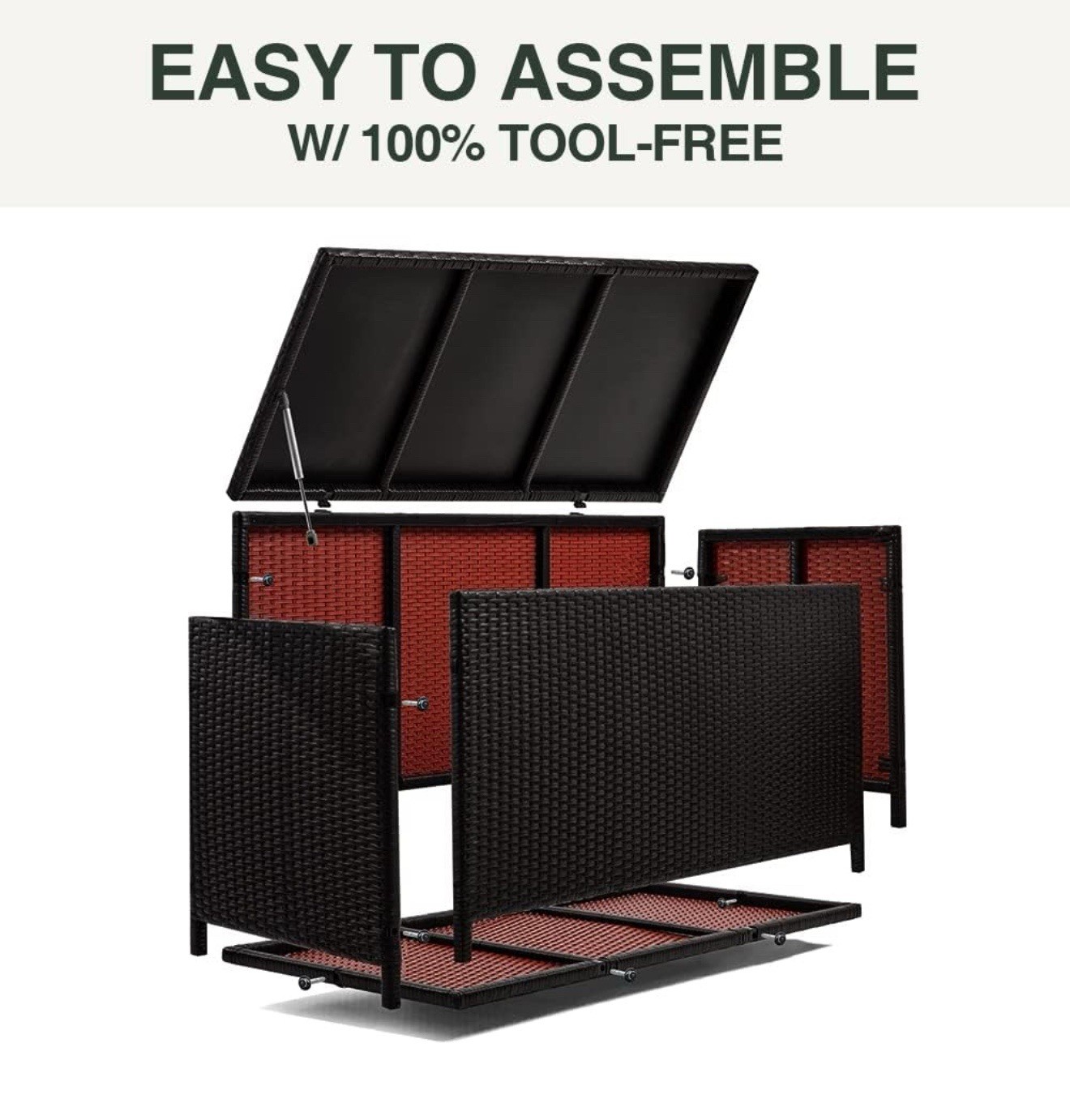 120-Gallon All-Weather Resin Outdoor Storage Deck Box L47.2"xW24.4"xH24 Black