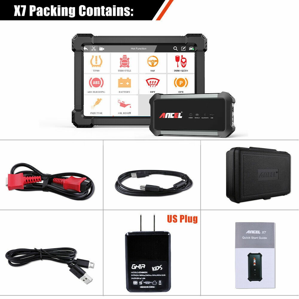 ANCEL X7 Bluetooth OBD2 Scanner Bi-directional Scan Tool Full System Diagnostic