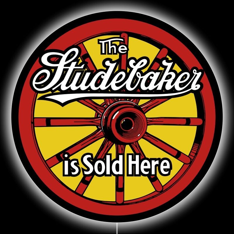 The Studebaker is Sold Here 36" Diameter Round LED Hanging Bright Lighted Sign