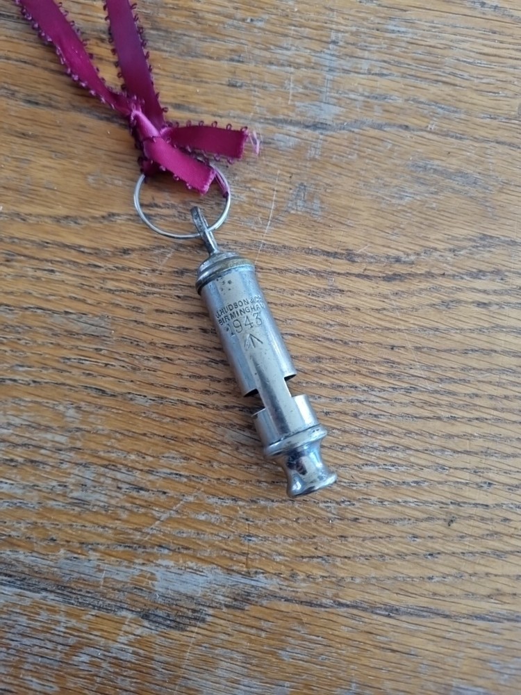 Vintage WW2 General Service Whistle Stamped 1943 J Hudson & Co Birmingham