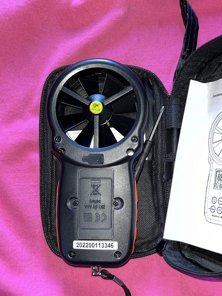 Kethvoz ke-866b-wm Digital Anemometer Low Use Wind Speed Meter In Case Tested