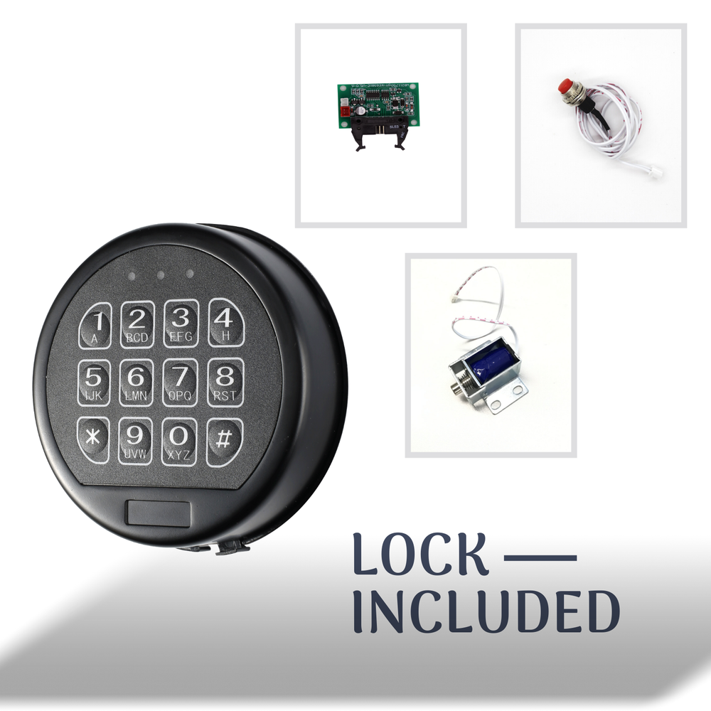 Gun Safe Lock Replacement Black Keypad with Solenoid Lock Fits Stack-On SET