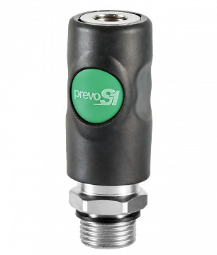 PREVOST ERC HIGH FLOW PUSH-BUTTON COUPLER, 3/8" BODY, INDUSTRIAL, 1/4" MNPT
