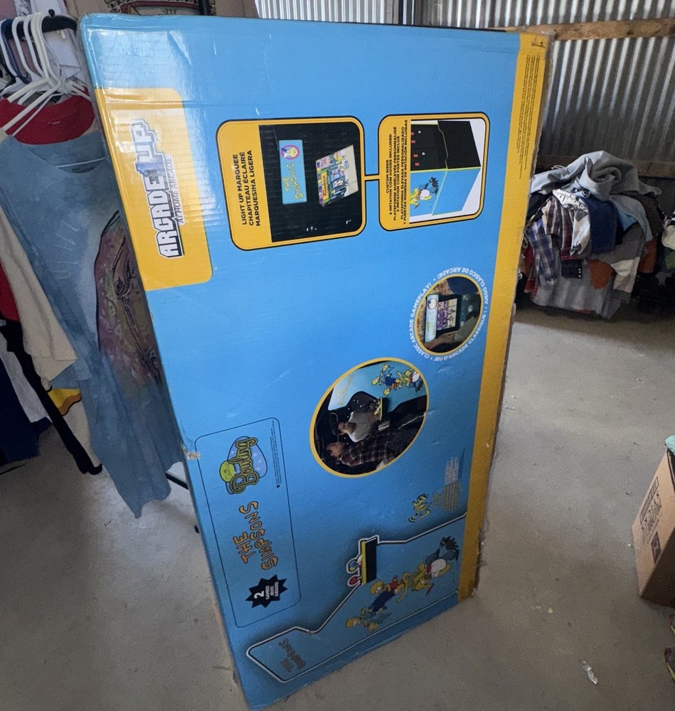 ARCADE1UP The Simpsons Live Arcade Cabinet with Riser & Lights 4 Player NEW🔥