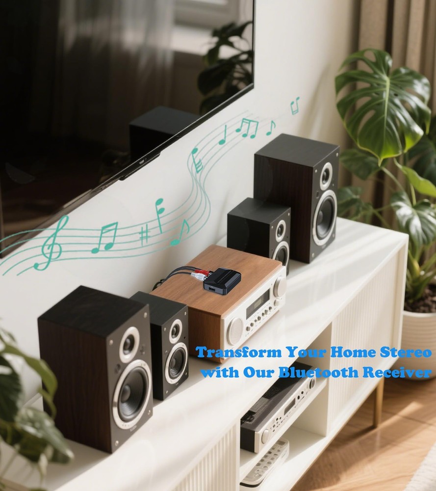 Bluetooth Receiver for Home Stereo, Bluetooth to RCA Adapter with NFC-Enabled...