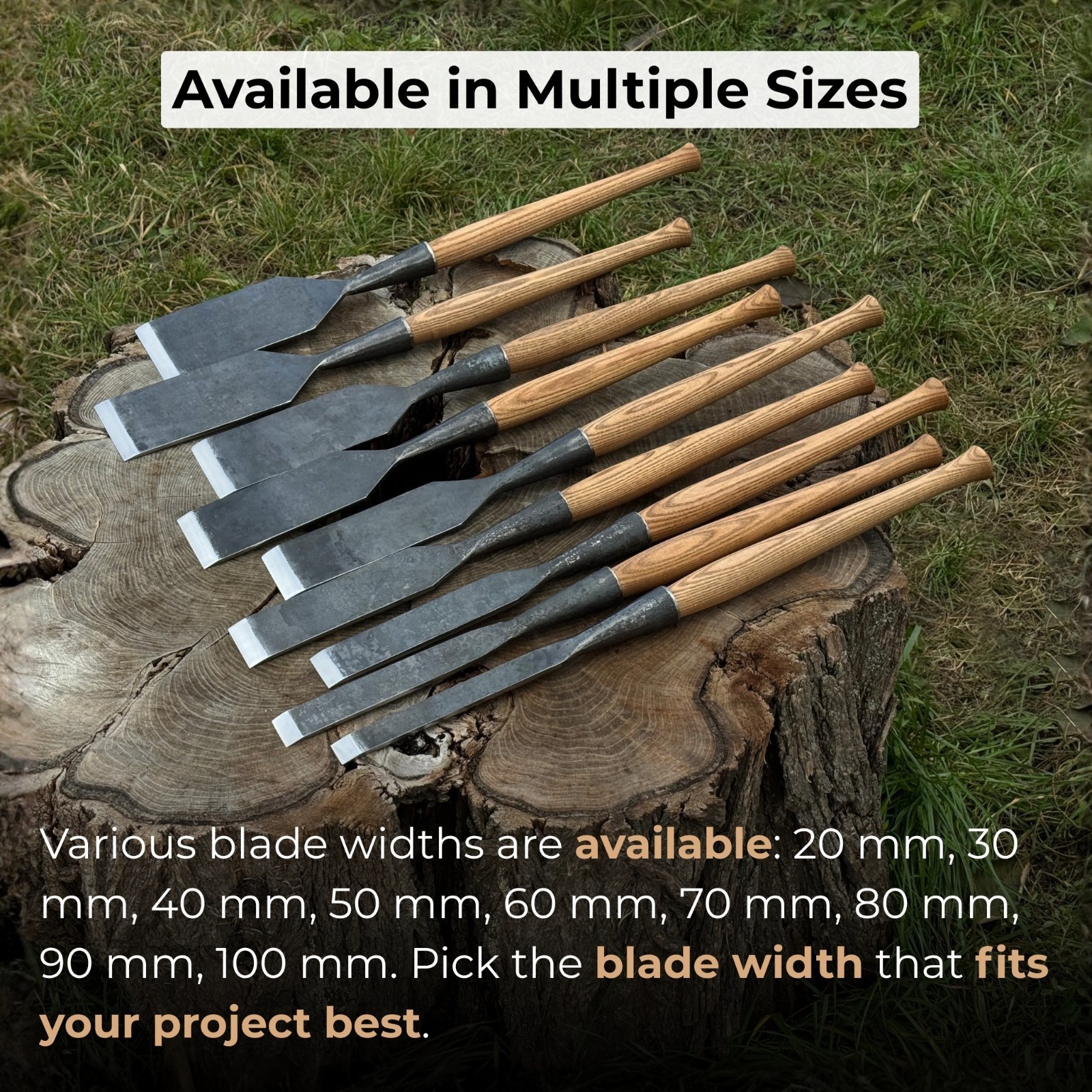 Timber Slick Chisel Hand Forged 52100 Carbon Steel 0.8 – 4in Framing