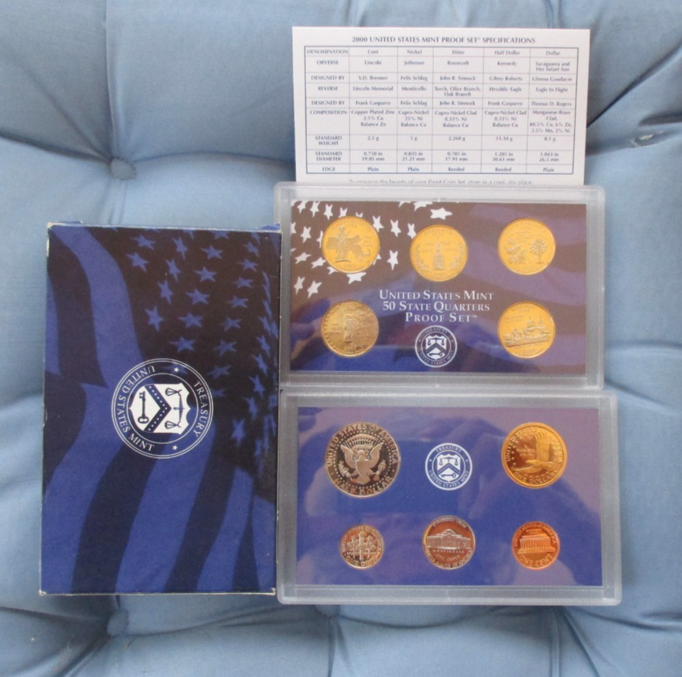 U. S. Mint 1999 & 2000 9-Coin Proof Sets