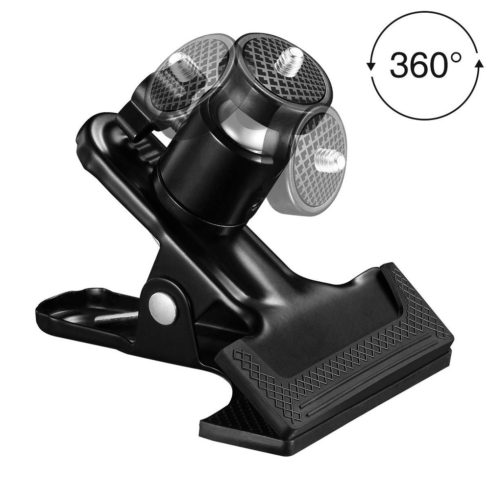 SUPON Multi-Function Tripod Clip Clamp Flash Holder Mount with 360 Black