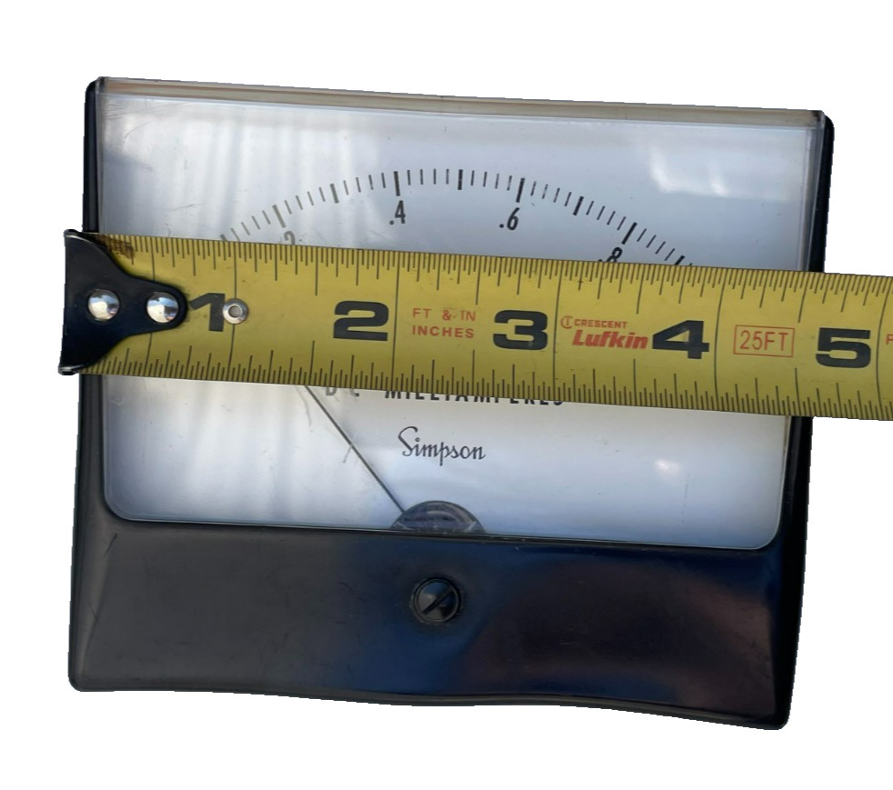 Simpson DC Milliamperes Pane Meter 0-1.0