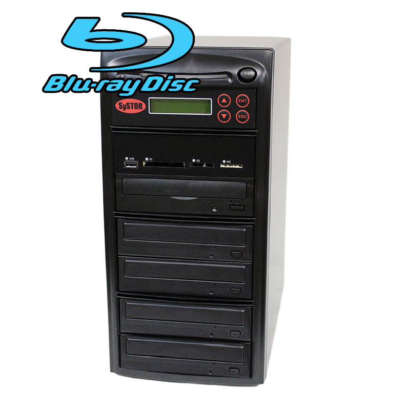 SySTOR 1-4 USB/SD/CF Multi Media Flash Backup CD DVD Blu-ray Duplicator 2YR WRNT