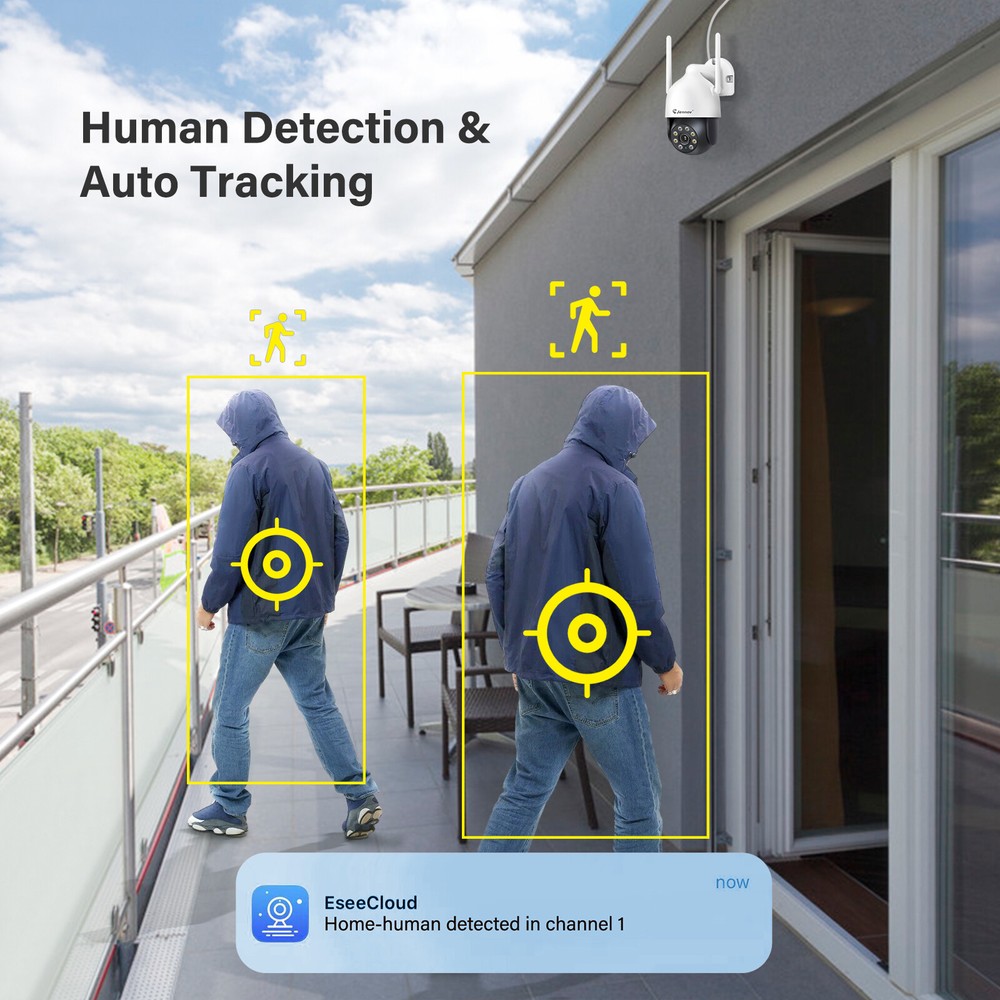 Wireless Outdoor Cameras System 5MP PTZ Security Camera Human Auto-Tracking