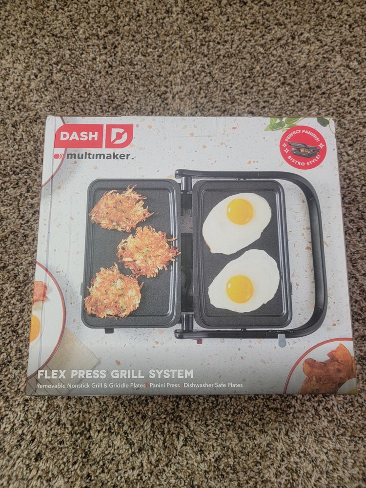 Dash MultiMaker Flex Press Grill System with Grill and Griddle Removable Plates