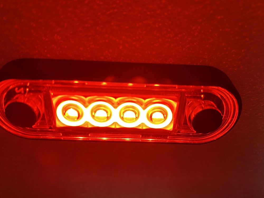 HELLA STYLE RED LED FLUSH FLAT MARKER LIGHT 12v 24v (4 LED per unit)
