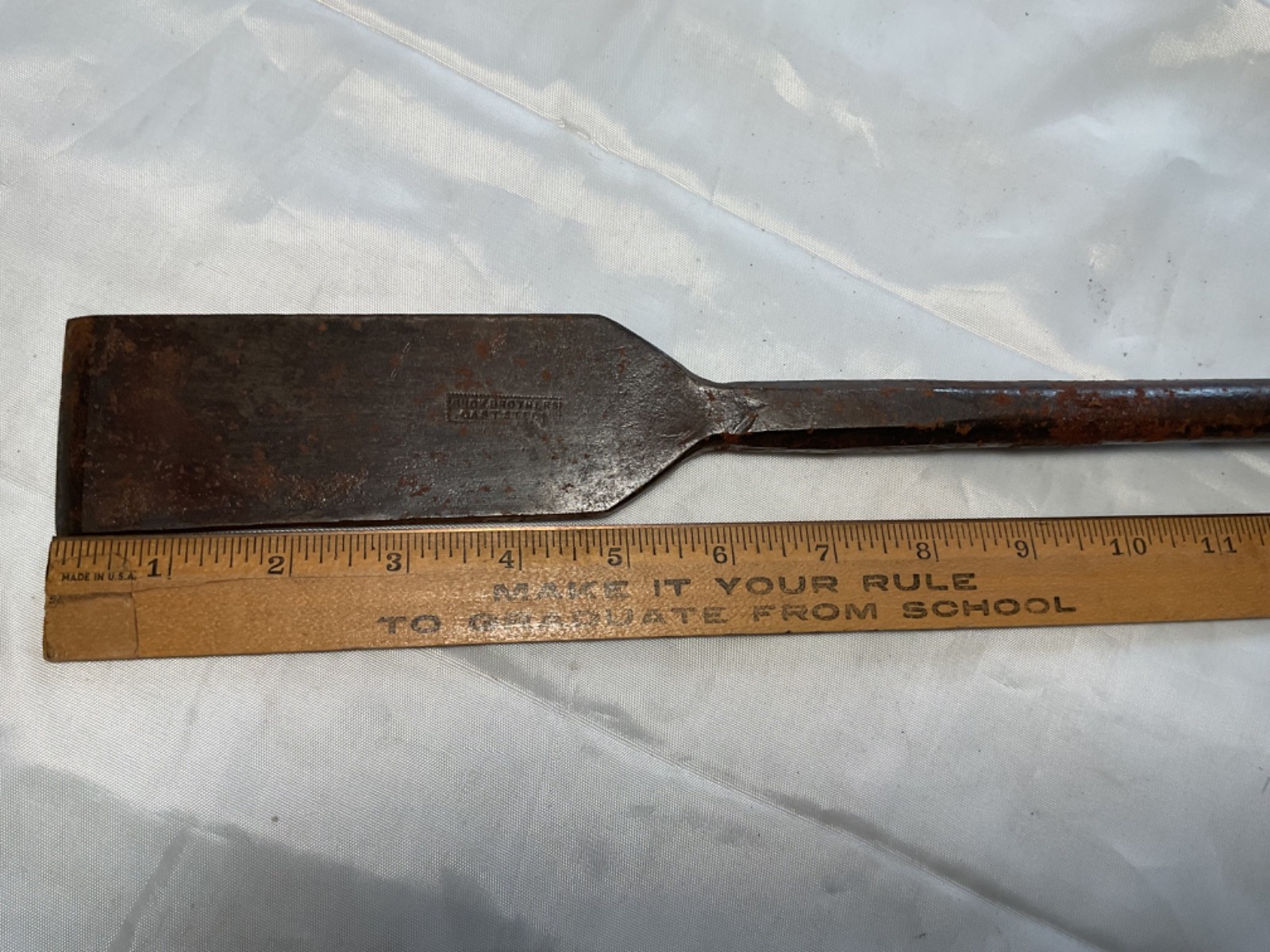 Early antique Buck Brothers 2” wide slick all steel Woodworking Chisel