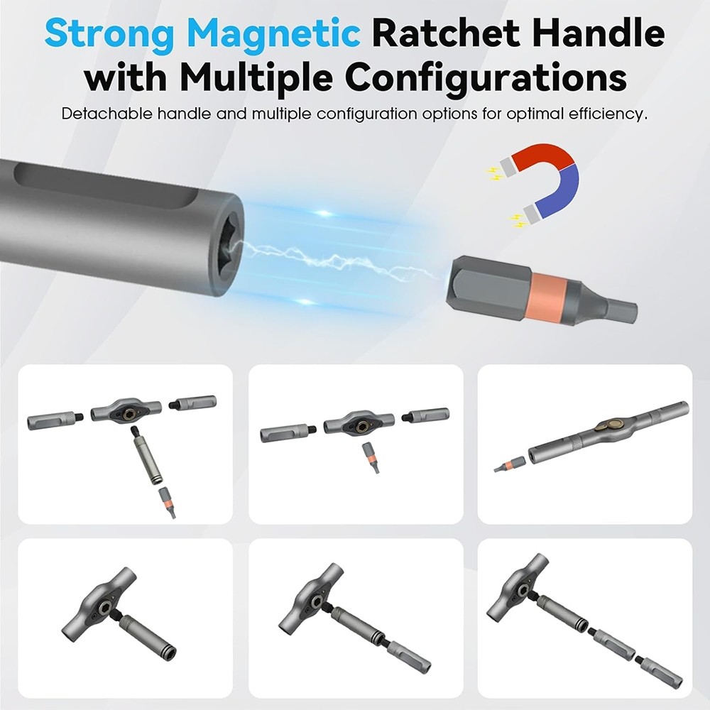 24in1 Multifunction Ratchet Screwdriver Set Multi Magnetic Bits Mini Repair Tool