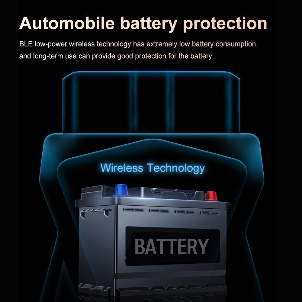 DA100 OBD Car Bluetooth BT5.4 Scanner Fault Code Reader Clear AI Diagnostic Tool