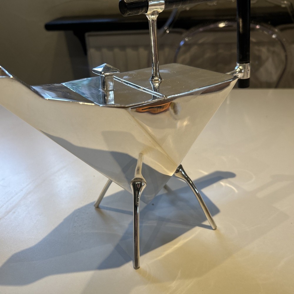 Silver Plated Art Deco Christopher Dresser Style Triangular unusual Shape RARE