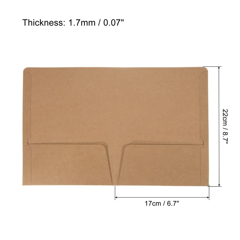 3pcs File Folders A5 Document Organizer Holder Filing Envelopes Jacket, Brown