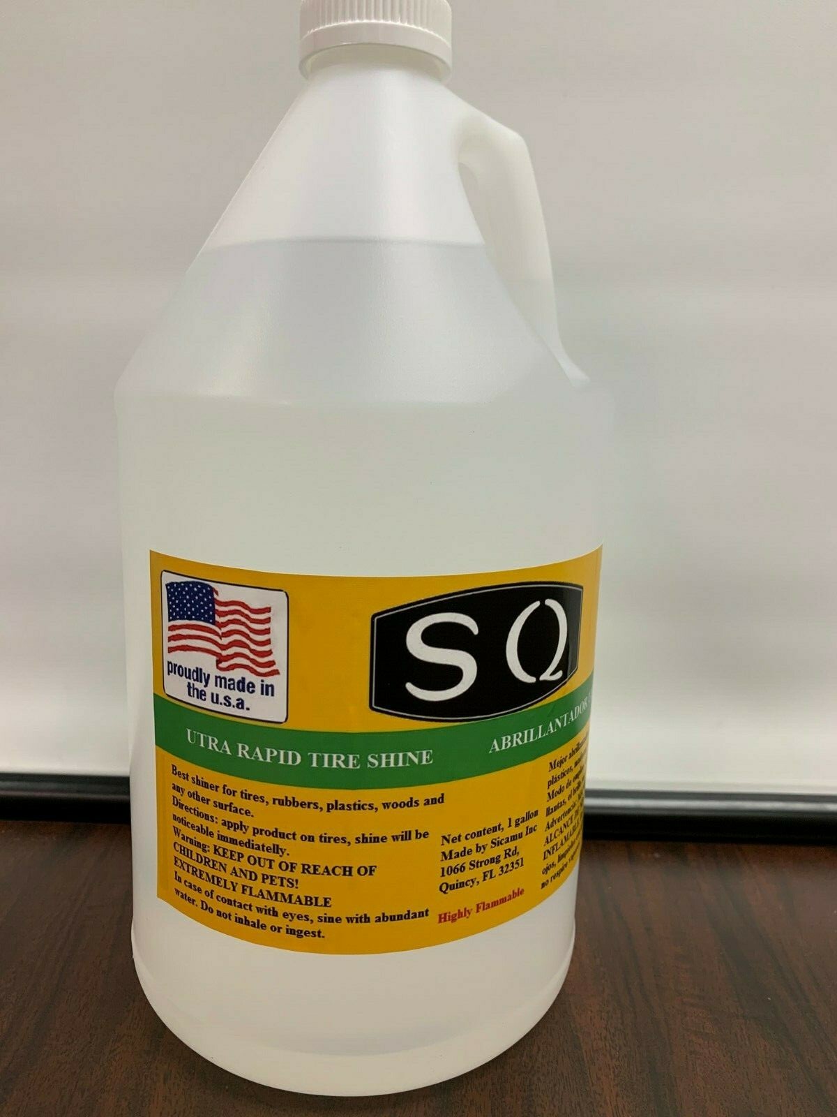 Tire Shine gallon (128 Oz) and 12 Oz SQ Lustrous interior protectant and shiner