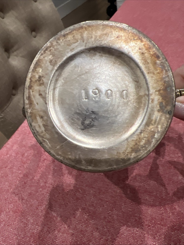 VINTAGE European SILVER-PLATED TEA POT Marked “1900”.