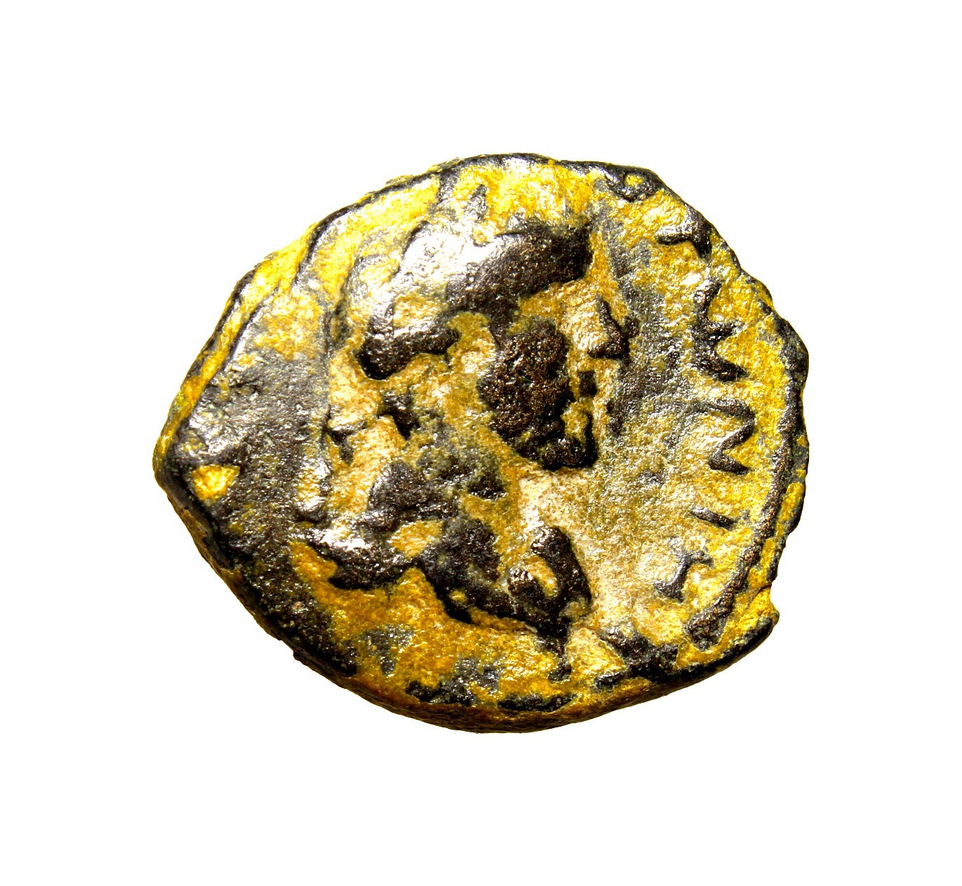 VERY RARE Antoninus Pius Æ15 of Petra, Arabia. AD 118 Crescent Star Roman Coin