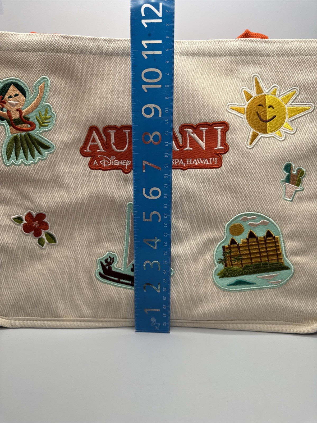 *New Disney Aulani Exclusive Canvas Tote With Patches Shoulder Bag Foldable Flap