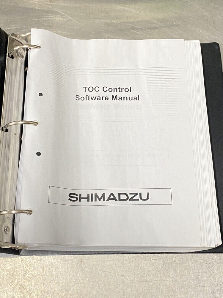 Shimadzu TOC Control Software Manual - Users Guide / Instruction Manual