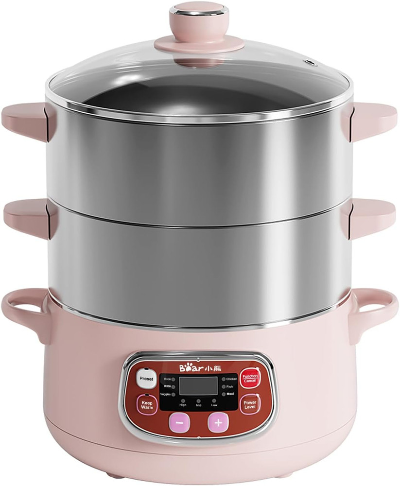 Bear Electric Multifunctional Food Steamer, One Touch Digital Steamer with Timer