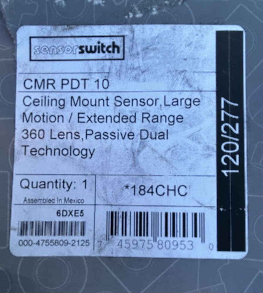 GET 2 CMR PDT 10 EXTENDED RANGE 360 SENSOR CEILING MOUNT LINE VOLTAGE DUAL TECH.