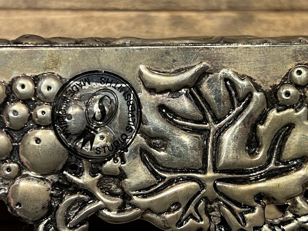 Vintage Studio Silversmiths Cracker Holder Grapevine Design Serve Ware 9” VTG