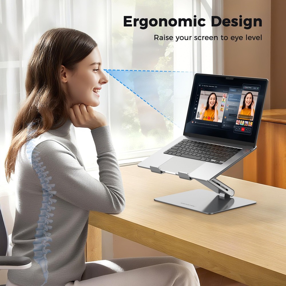 AboveTEK Laptop Stand, Adjustable Portable Computer Riser, Ergonomic Aluminum
