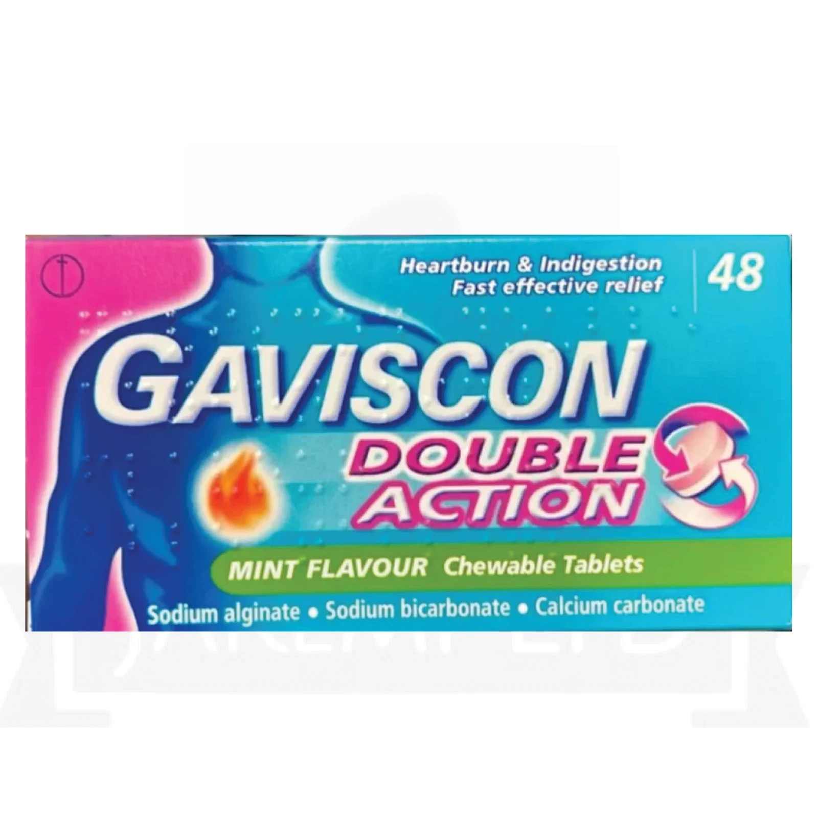 PACK OF 3 - Ga-I$Con Double Action Tablets - (48 Count Each)