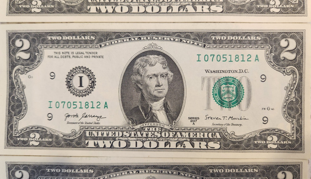 9x NEW | Uncirculated, Crisp, Two Dollar Bills |$2| Consecutive/Sequential 2017A
