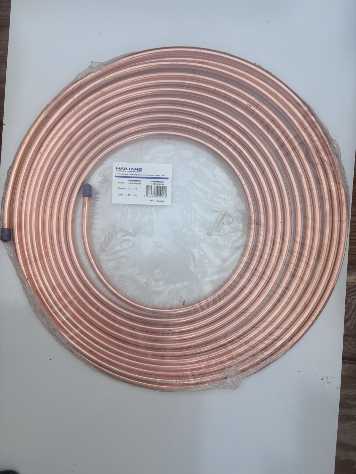 HAILIANG Seamless Copper Coil 1/2 in x 50 ft Round HVAC V-HLR-050-0500
