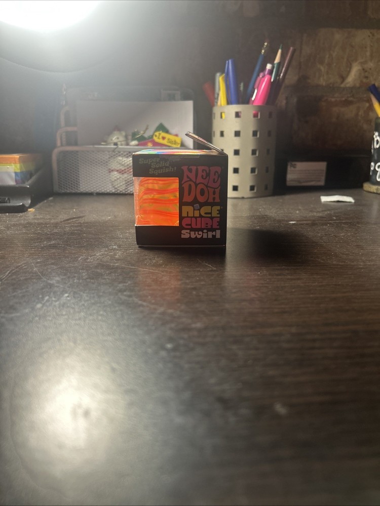 NeeDoh Nice Cube Swirl Orange And Red