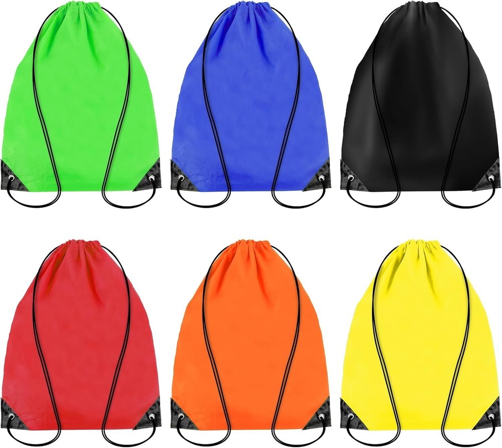 6PCS Drawstring Backpack - Drawstring Gym Bag Waterproof Bags Bulk String Backpa
